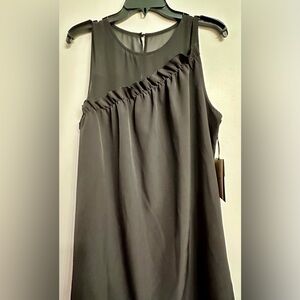 Halogen Mixed Media Ruffle Shift Dress